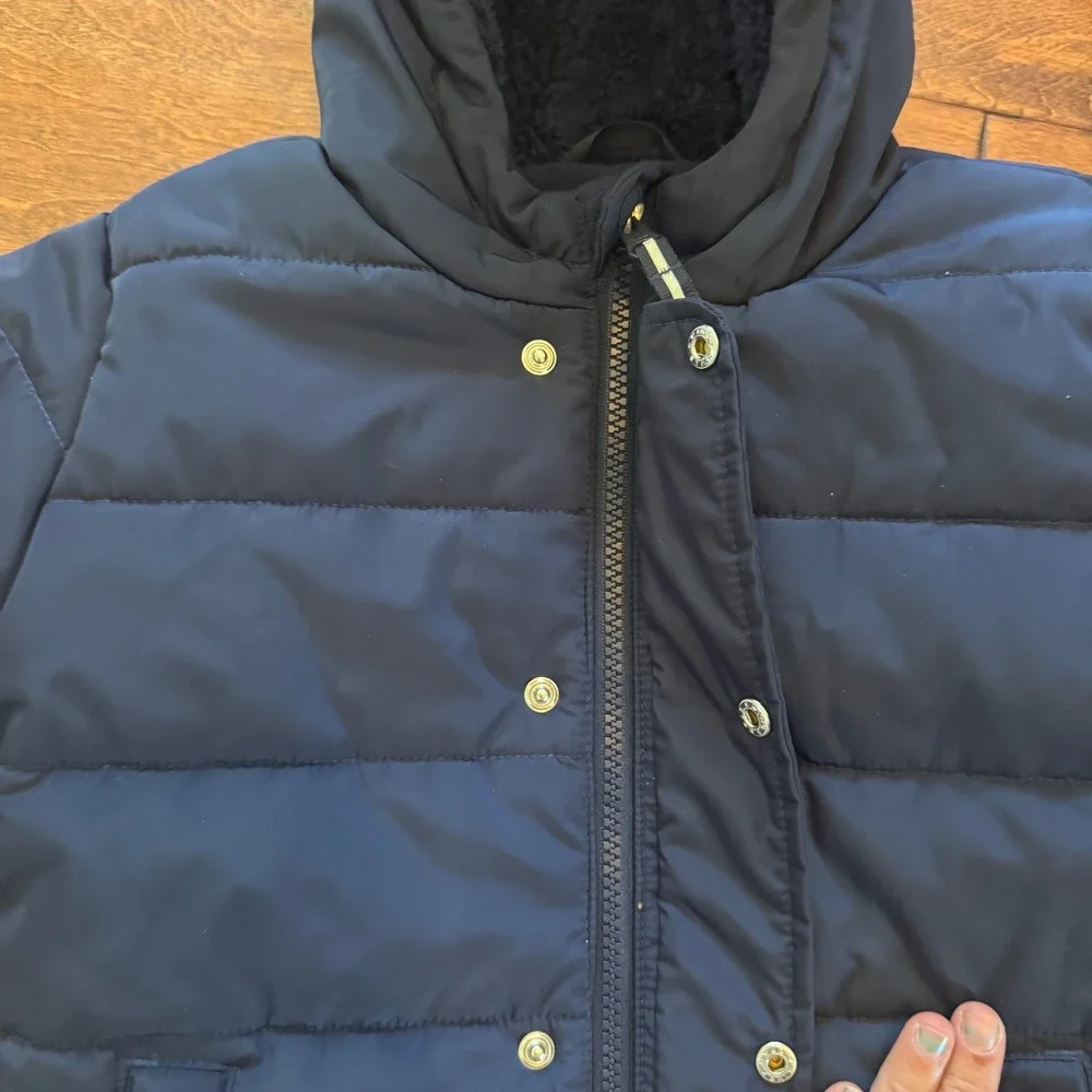 Cat & Jack Toddler Boys Heavyweight Puffer Jacket Navy Blue 5T Hooded Parka Coat